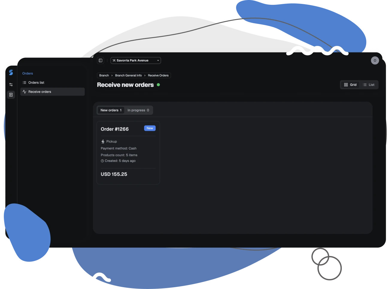 Acceptă comenzi de pe orice dispozitiv cu un browser web și conexiune la internet
