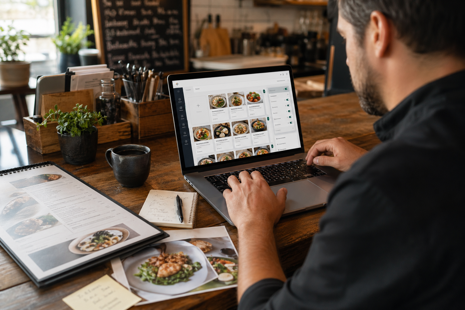 Restaurant menu management workflow in Savorria