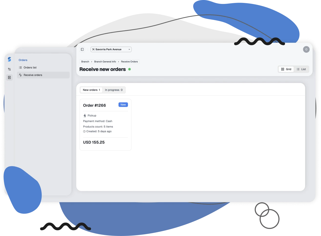 Acceptă comenzi de pe orice dispozitiv cu un browser web și conexiune la internet