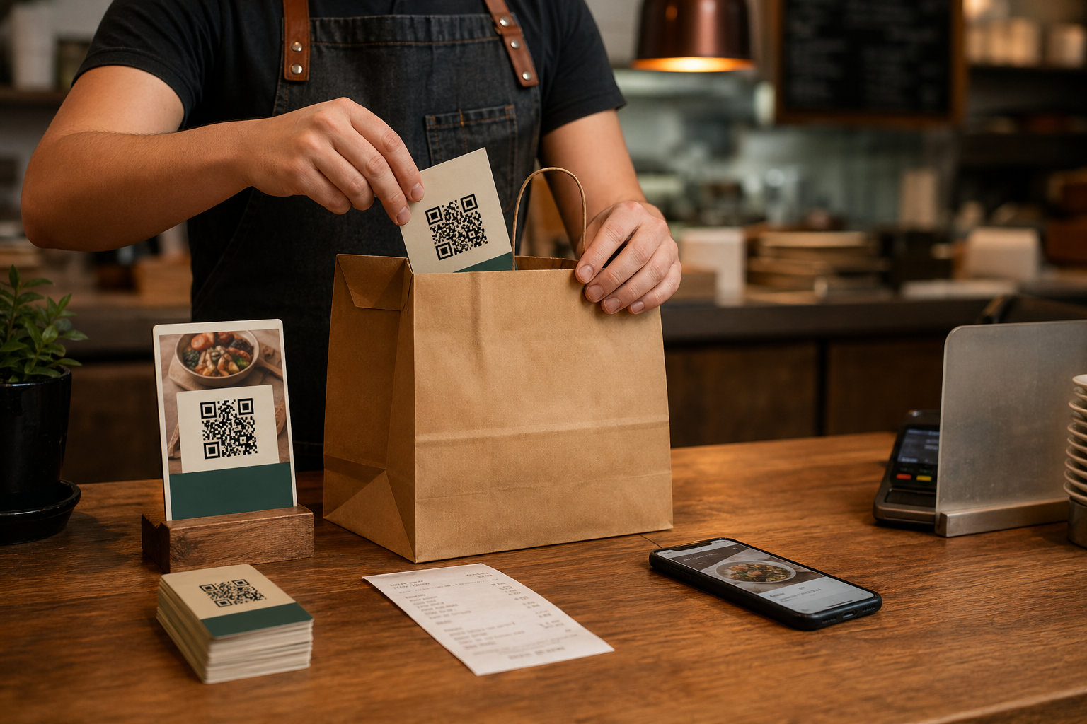 Restaurant pickup and delivery orders ready for customers